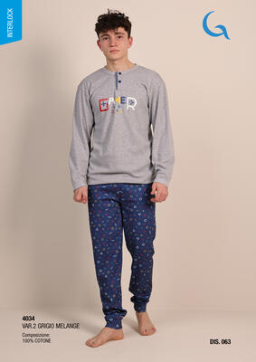 PIGIAMA RAGAZZO M/L 4034 Ingrosso Pigiami 0/16 Anni Tellini S.r.l.